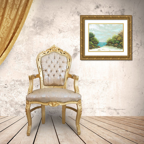 Seashore II Gold Ornate Wood Framed Art Print with Double Matting by Rhyan, Vivien