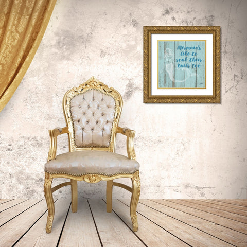 Mermaid Saying II Gold Ornate Wood Framed Art Print with Double Matting by DeRice, Julie