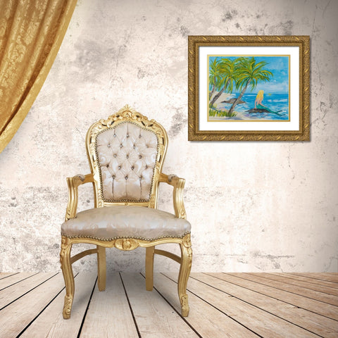 Mermaid Beach Gold Ornate Wood Framed Art Print with Double Matting by DeRice, Julie