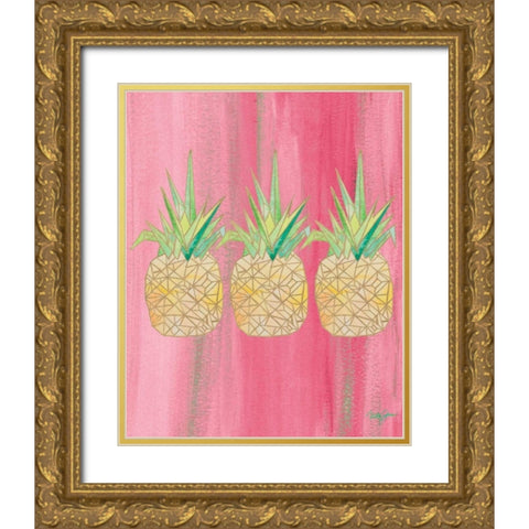 Bright Tri Origami II Gold Ornate Wood Framed Art Print with Double Matting by James, Nola