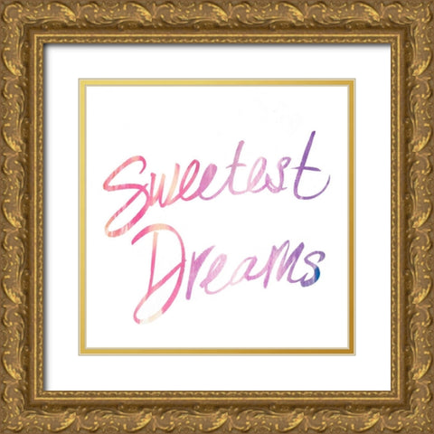 Sweetest Dreams Gold Ornate Wood Framed Art Print with Double Matting by James, Nola