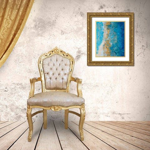 Coastline Vertical Abstract I Gold Ornate Wood Framed Art Print with Double Matting by Pattinian, Merri
