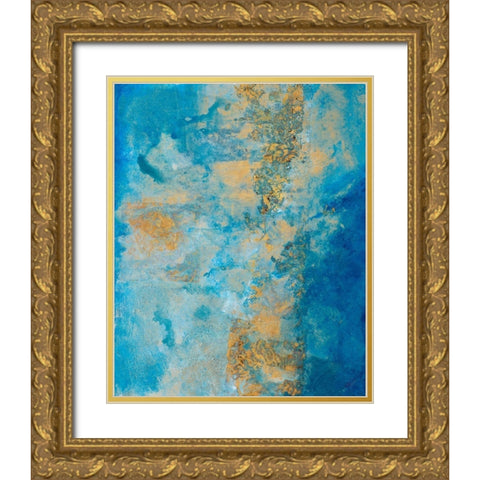 Coastline Vertical Abstract II Gold Ornate Wood Framed Art Print with Double Matting by Pattinian, Merri