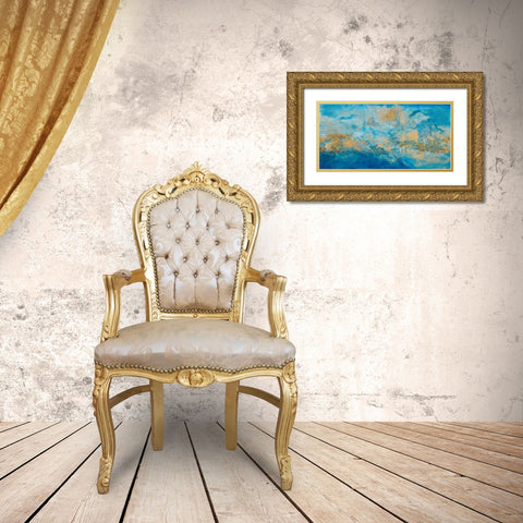 Coastline Abstract Gold Ornate Wood Framed Art Print with Double Matting by Pattinian, Merri