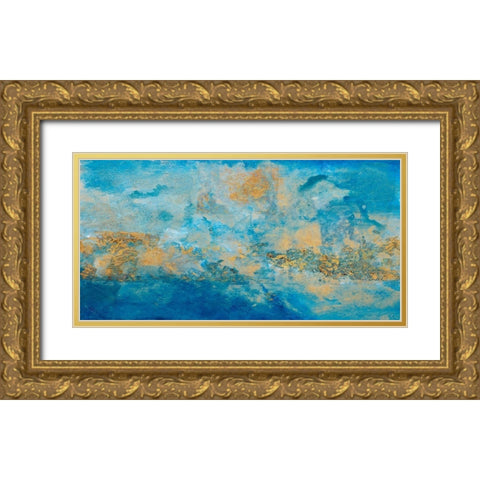 Coastline Abstract Gold Ornate Wood Framed Art Print with Double Matting by Pattinian, Merri