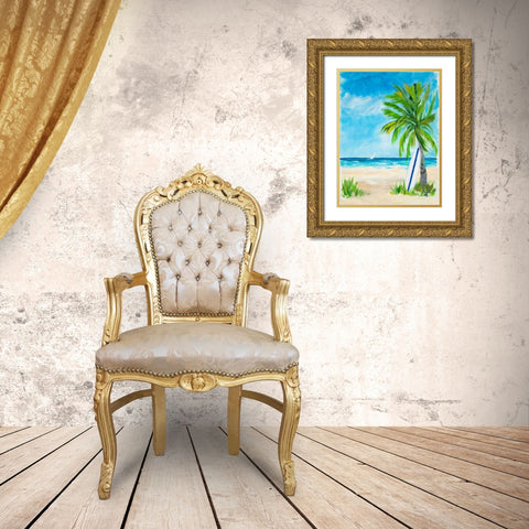 Tropical Surf I Gold Ornate Wood Framed Art Print with Double Matting by DeRice, Julie