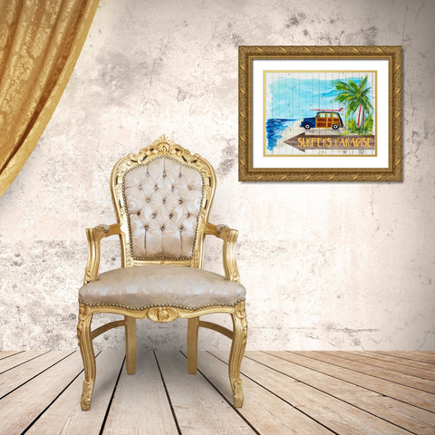 Surfers Paradise Gold Ornate Wood Framed Art Print with Double Matting by DeRice, Julie