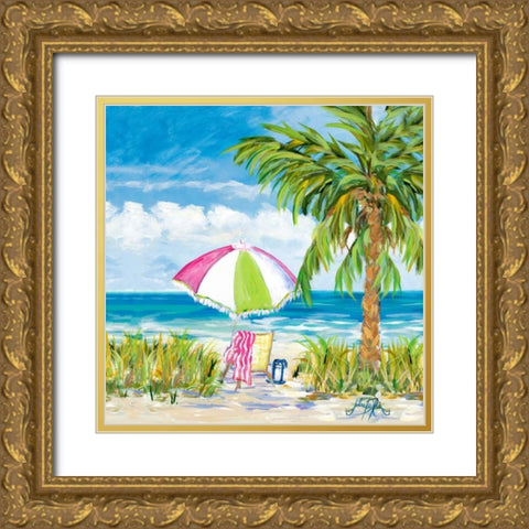 Vacation Getaway Gold Ornate Wood Framed Art Print with Double Matting by DeRice, Julie