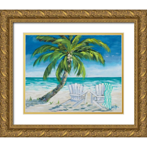 Ocean Breeze II Gold Ornate Wood Framed Art Print with Double Matting by DeRice, Julie