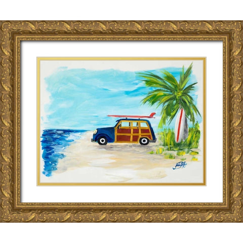 Tropical Vacation I Gold Ornate Wood Framed Art Print with Double Matting by DeRice, Julie