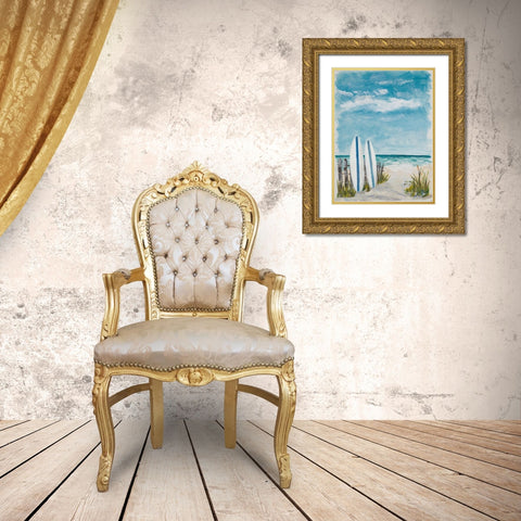 Cloudy Day In Paradise II Gold Ornate Wood Framed Art Print with Double Matting by DeRice, Julie