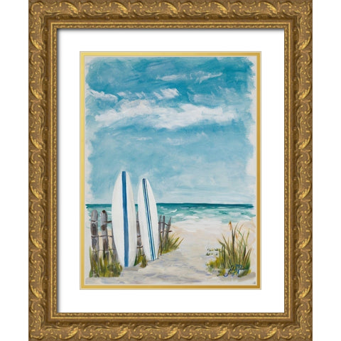 Cloudy Day In Paradise II Gold Ornate Wood Framed Art Print with Double Matting by DeRice, Julie