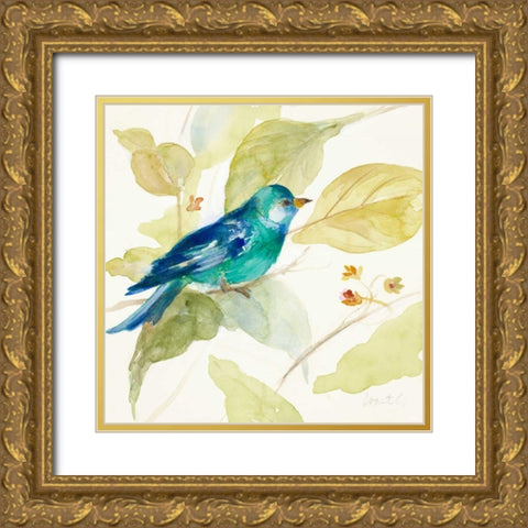 Bird in a Tree II Gold Ornate Wood Framed Art Print with Double Matting by Loreth, Lanie