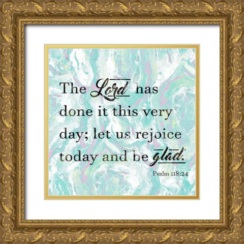 Be Glad Gold Ornate Wood Framed Art Print with Double Matting by Loreth, Lanie