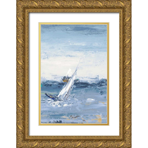 Blue Water Adventure II Gold Ornate Wood Framed Art Print with Double Matting by Pinto, Patricia