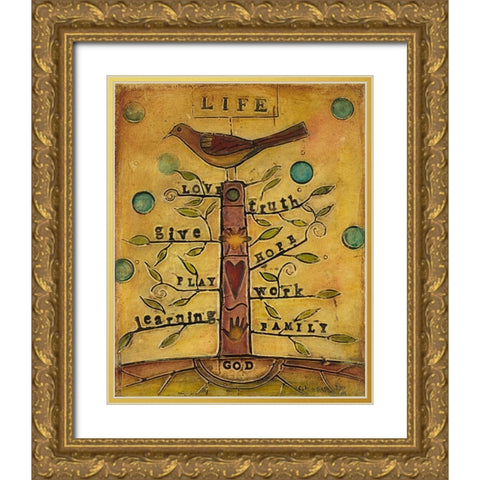 Life Bird Gold Ornate Wood Framed Art Print with Double Matting by Kinnison, Carolyn