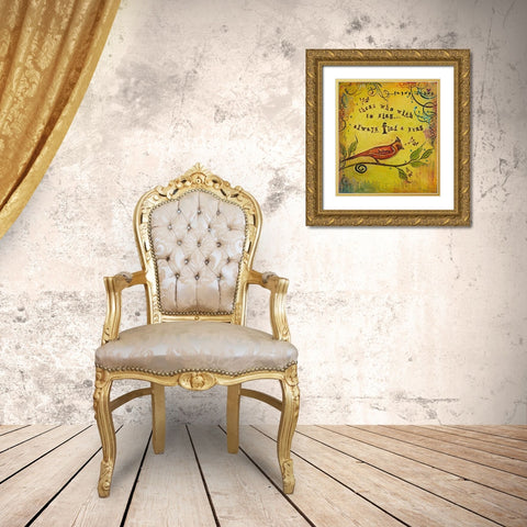 Wish to Sing Gold Ornate Wood Framed Art Print with Double Matting by Kinnison, Carolyn