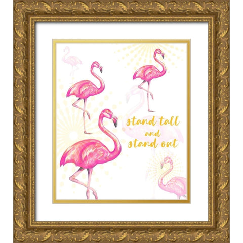 Stand Tall And Stand Out Gold Ornate Wood Framed Art Print with Double Matting by Hakimipour, Tiffany