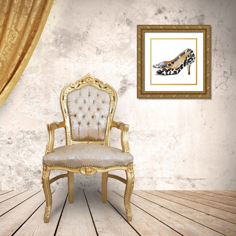 Watercolor Kitten Heels III Square Gold Ornate Wood Framed Art Print with Double Matting by Loreth, Lanie