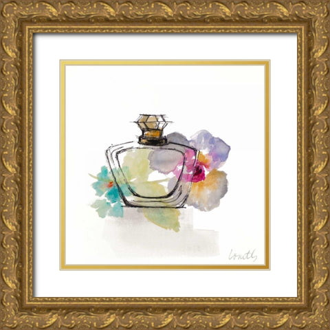 Crystal Watercolor Perfume  Square I Gold Ornate Wood Framed Art Print with Double Matting by Loreth, Lanie
