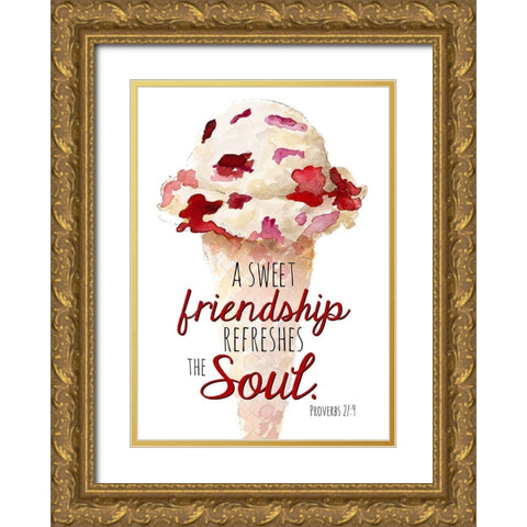 Sweet Friendship Gold Ornate Wood Framed Art Print with Double Matting by Loreth, Lanie