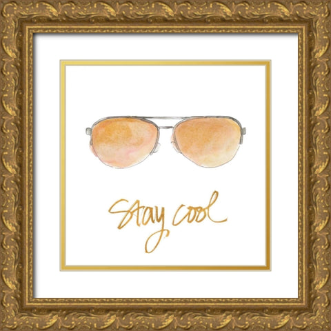 Inspired Sunglasses III Gold Ornate Wood Framed Art Print with Double Matting by Loreth, Lanie