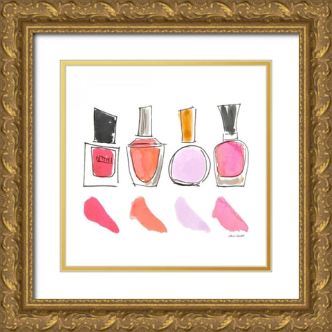 Beauty Products Square II Gold Ornate Wood Framed Art Print with Double Matting by Loreth, Lanie