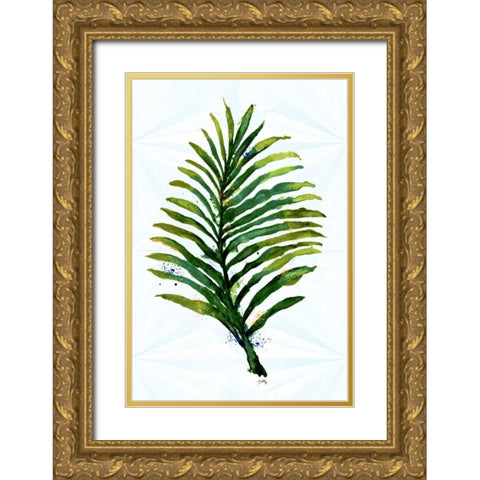 Green Leaf Gold Ornate Wood Framed Art Print with Double Matting by Medley, Elizabeth