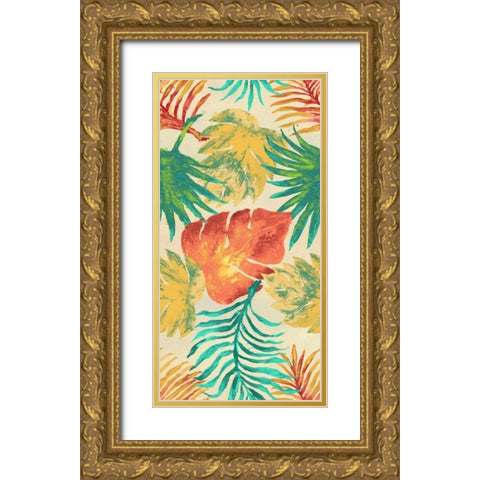 Havana Palm Pattern Gold Ornate Wood Framed Art Print with Double Matting by Medley, Elizabeth