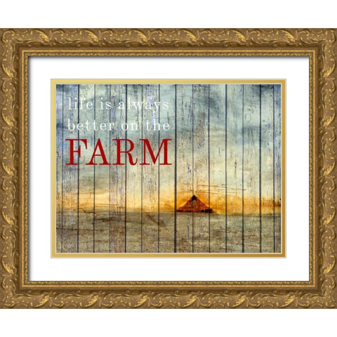 On the Farm I Gold Ornate Wood Framed Art Print with Double Matting by Mabat, Ynon