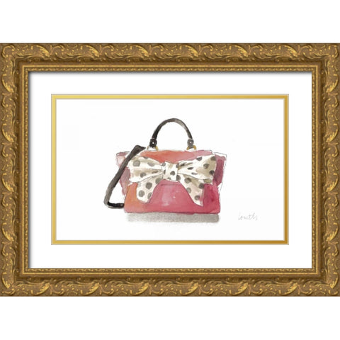 Watercolor Bow Satchel I Gold Ornate Wood Framed Art Print with Double Matting by Loreth, Lanie