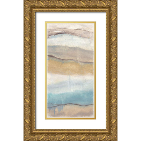 Fog Abstract Panel I Gold Ornate Wood Framed Art Print with Double Matting by Medley, Elizabeth