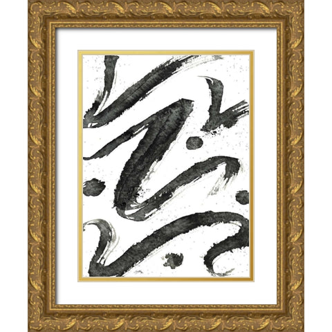 Tribal Oceana II Gold Ornate Wood Framed Art Print with Double Matting by Medley, Elizabeth