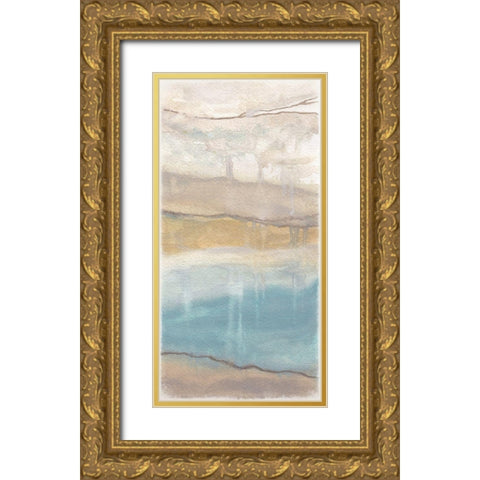 For Abstract Panel II Gold Ornate Wood Framed Art Print with Double Matting by Medley, Elizabeth