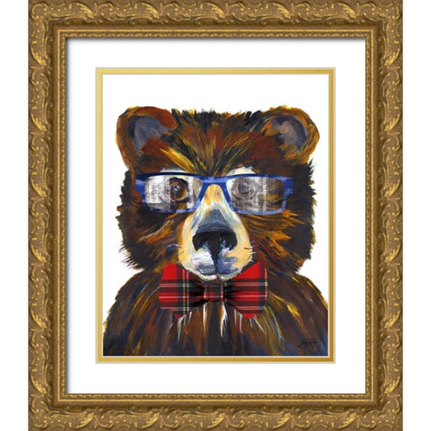 Beary Cool Gold Ornate Wood Framed Art Print with Double Matting by DeRice, Julie