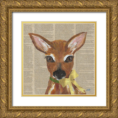 Holiday Animal II Gold Ornate Wood Framed Art Print with Double Matting by DeRice, Julie