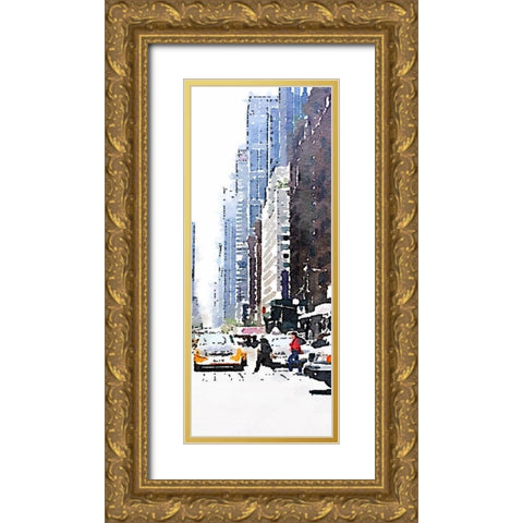 City Life Panel II Gold Ornate Wood Framed Art Print with Double Matting by Navas, Emily
