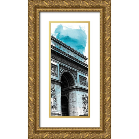 Watercolor France Panel I Gold Ornate Wood Framed Art Print with Double Matting by Navas, Emily