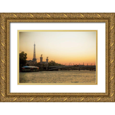 On the Seine Gold Ornate Wood Framed Art Print with Double Matting by Navas, Emily