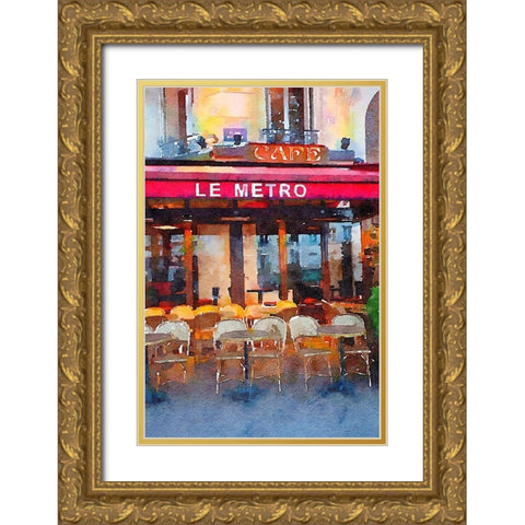 Watercolor Cafe Gold Ornate Wood Framed Art Print with Double Matting by Navas, Emily