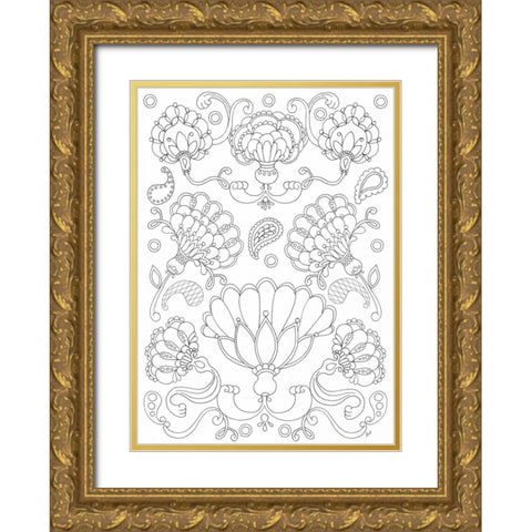 Floral Chain II Gold Ornate Wood Framed Art Print with Double Matting by Metz, Andi