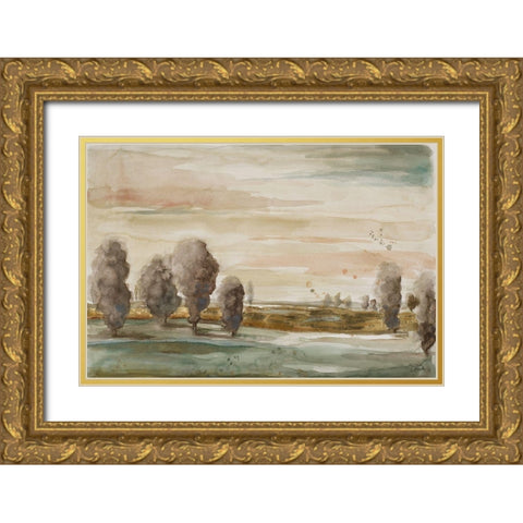 Gold In The River Gold Ornate Wood Framed Art Print with Double Matting by Pinto, Patricia