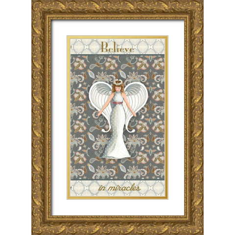 Wonderland Angel II Gold Ornate Wood Framed Art Print with Double Matting by Metz, Andi