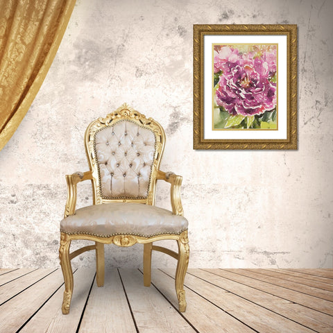 Purple Blossoms Gold Ornate Wood Framed Art Print with Double Matting by Navas, Emily