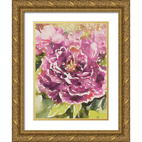 Purple Blossoms Gold Ornate Wood Framed Art Print with Double Matting by Navas, Emily