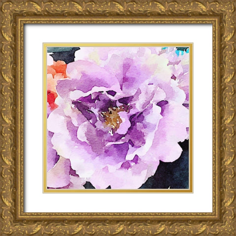 Purple Flower Gold Ornate Wood Framed Art Print with Double Matting by Navas, Emily