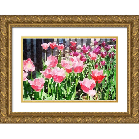 In The Park Gold Ornate Wood Framed Art Print with Double Matting by Navas, Emily