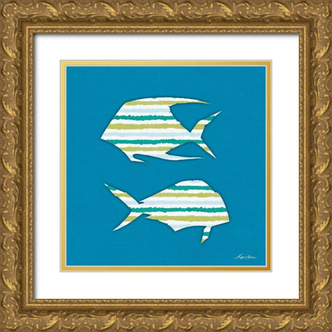 What a Catch III Gold Ornate Wood Framed Art Print with Double Matting by Edwins, Hugo