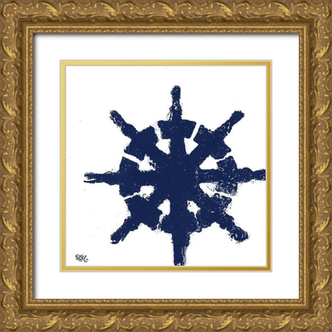 Coastal Navy on White IV Gold Ornate Wood Framed Art Print with Double Matting by Hakimipour, Tiffany