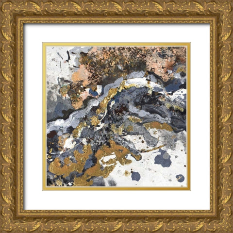 Turbulence Square I Gold Ornate Wood Framed Art Print with Double Matting by Pinto, Patricia